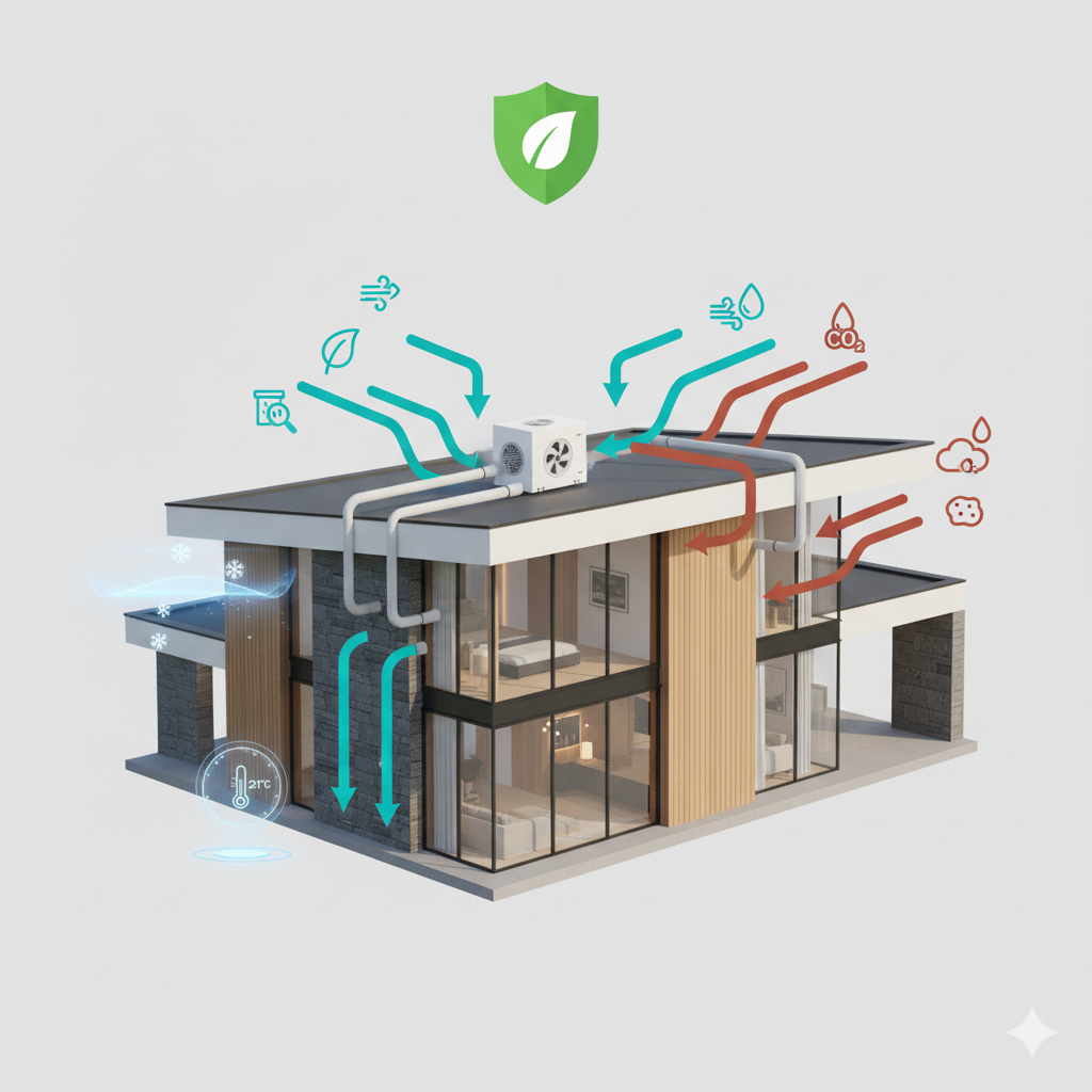 Verbeterd comfort door gecontroleerde mechanische ventilatie (vmc)